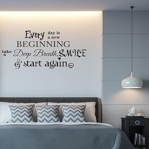 Miniatura 5 de Every Day is a New Beginning Take a Deep Breath Smile and Start Again - Calcomanías de vinilo para pared, citas artísticas, inspiradoras, frases