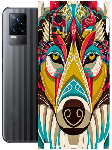 Image of AtOdds - Full Body Back Screen Guard Protector Film - Lamination Wrap Skin Sticker Compatible with VIVO Y73 | Scratchproof Matte Finish (Mighty Wolf)