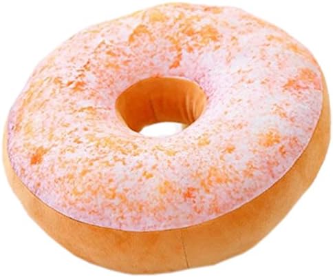 Nunubee Round Doughnut Back Stuffed Cushion Throw Pillow Plush Play Toy Doll For Office Chair Car Seat Colorful