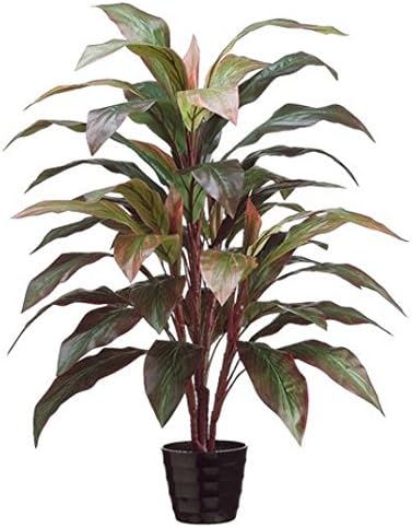 40" Cordyline Silk Plant w/Pot -Red/Green (Pack of 4)