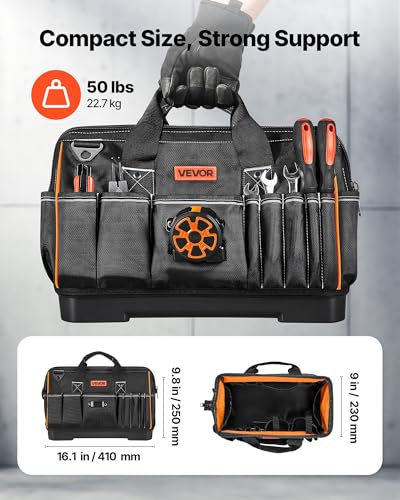 Sac à outils imperméable 410 mm grande capacité avec fermeture éclair