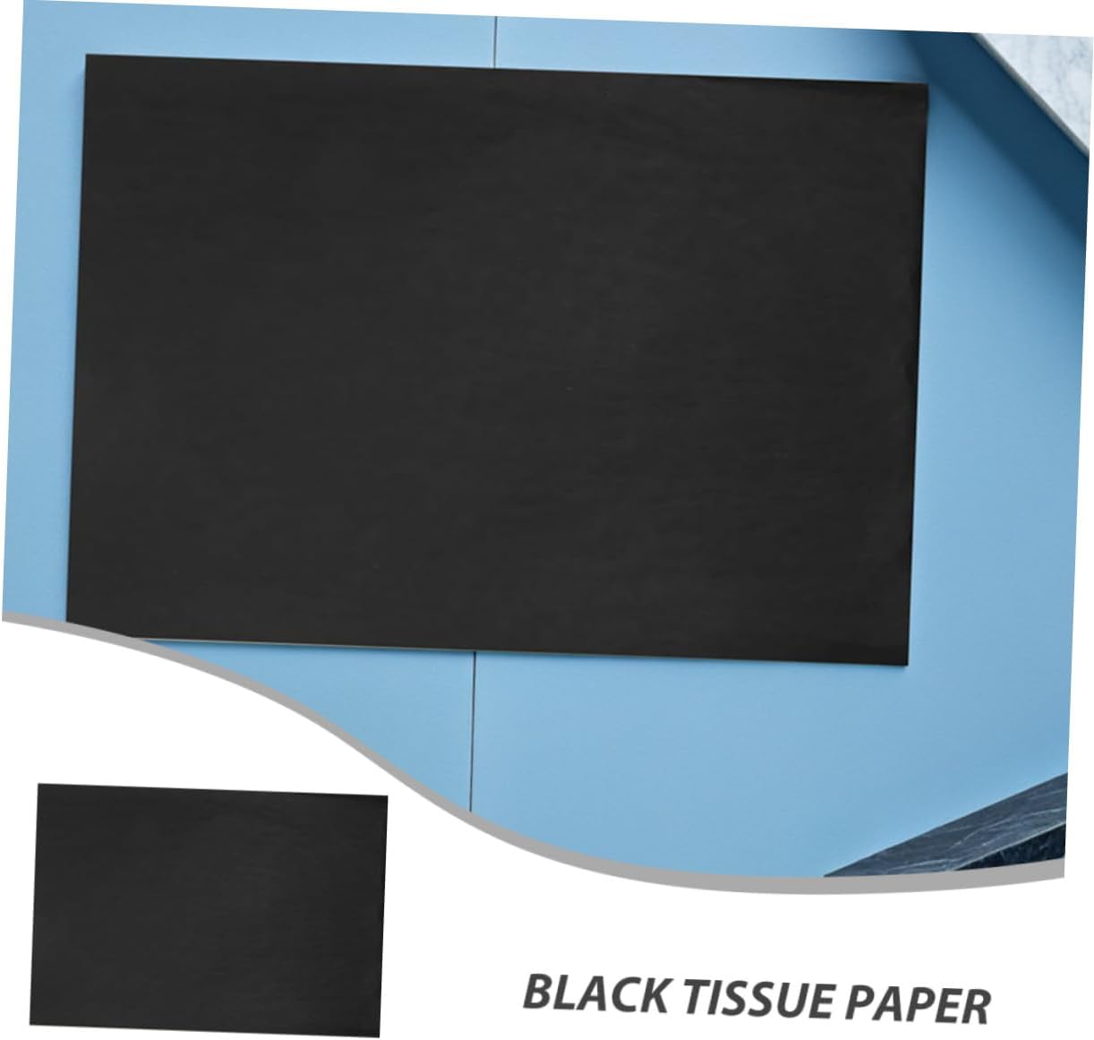 RUNROTOO Tissue Paper Easy to Fold 35x50cm Black 100 Sheets for Wrapping Paper Bulk for Holiday Art Projects DIY Crafts Wedding Birthday and Party Decorations
