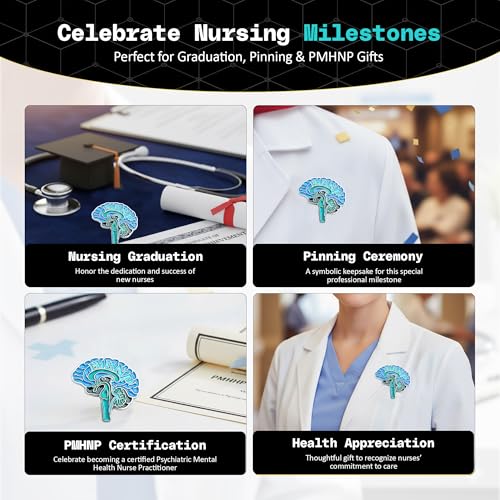 Image of Premium PMHNP Pin Psychiatric Nurse Practitioner Gift - 1 inch x 1 inch Size Nursing Graduation, Pinning Ceremony, Mental health provider, Psych NP