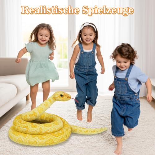 AYSYR Schlange Kuscheltier Große Baumwolle für Kinder - Kuscheltier Schlange Emulation,Schlangen Kuscheltiere für Jungen Mädchen,Snake Prank Requisiten,Schlangen Spielzeug(200 cm/78.7 in)