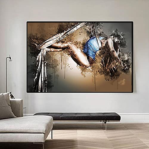 Toile danse art abstrait rétro 60x80 cm sans cadre pour salon