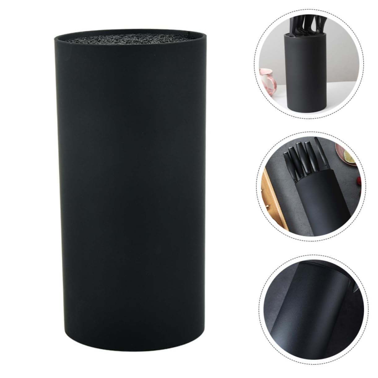 Porta Coltelli in Plastica Nero 1 Pezzo, Supporto Cucina PP