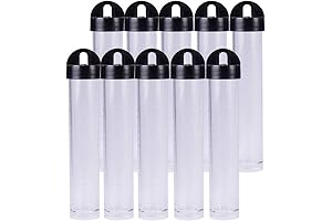 Clear Plastic Bead Storage Tubes with Screw-Top Lids