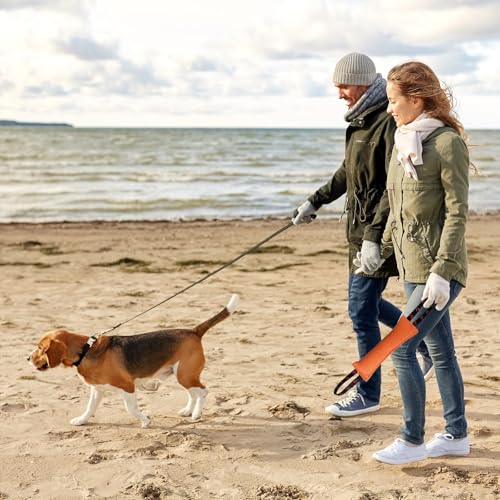 HUANR Beisswurst für Hunde, 30 cm Hunde Zerrspielzeug, mit 2 Ringen, Orange Beißkissen Hund, Beißwurst Hund, für Interaktive Spiele mit Hunden