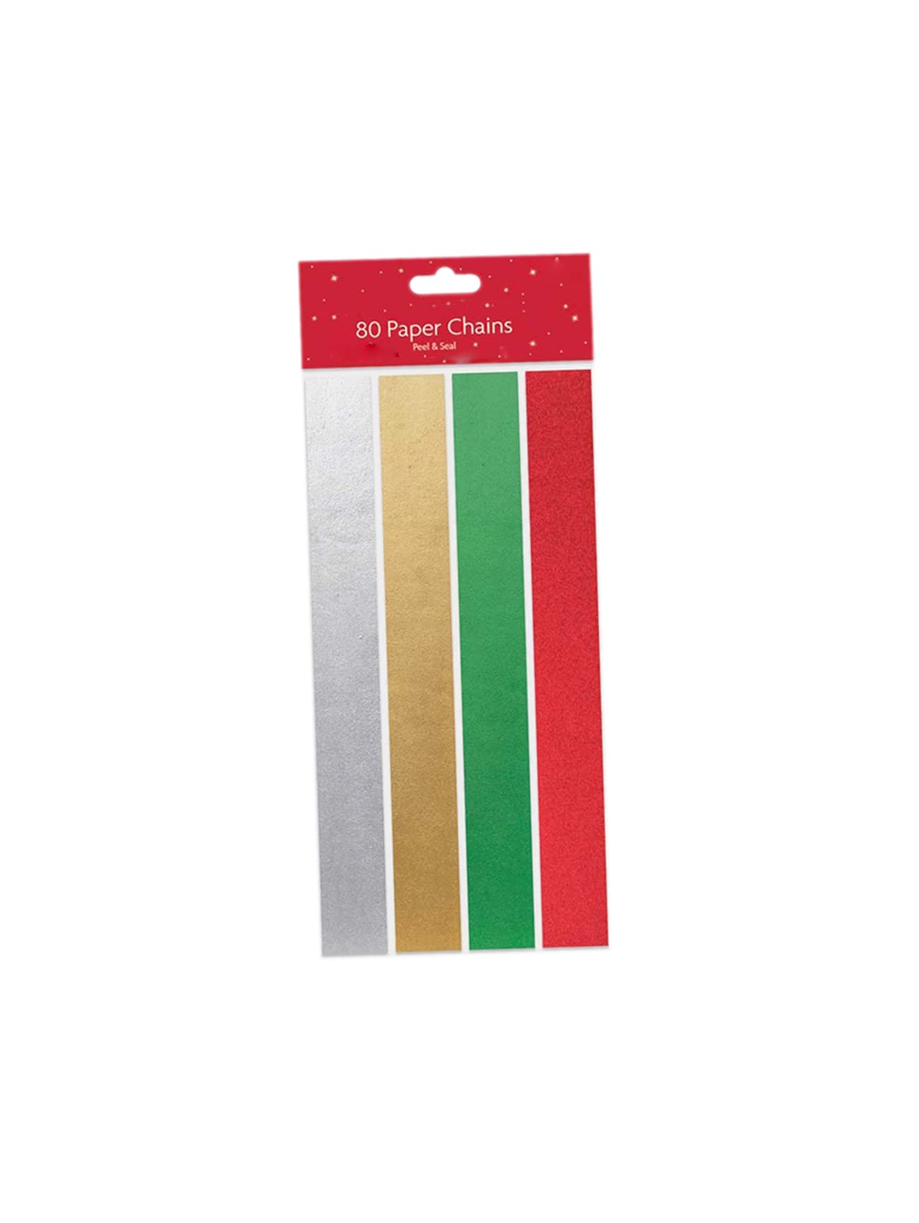 Vsorce4u 80 x Self Adhesive Foil Paper Chains Plain Metallic Paper Chains Christmas Paper Chains for Home Office Party Decorations