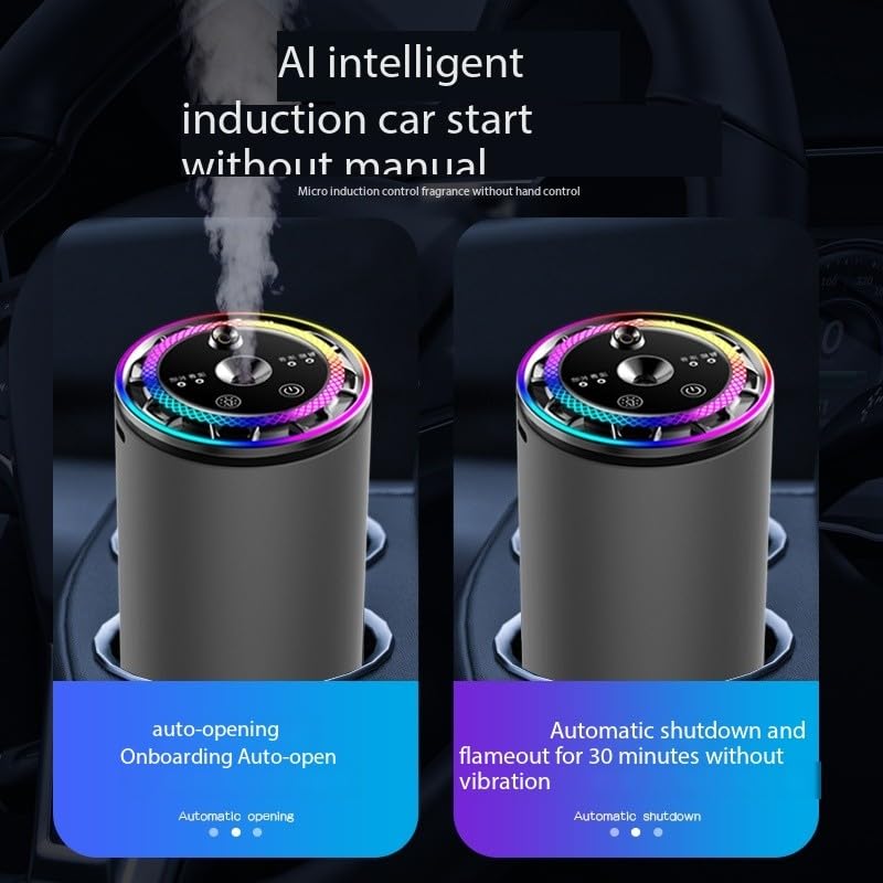 Image of Star Projector, Intelligent car Fragrance Perfume, Essential Oil Atomizer, ultrasonic Fragrance Machine, with Breathing Atmosphere lamp, air freshener (Gu Long)