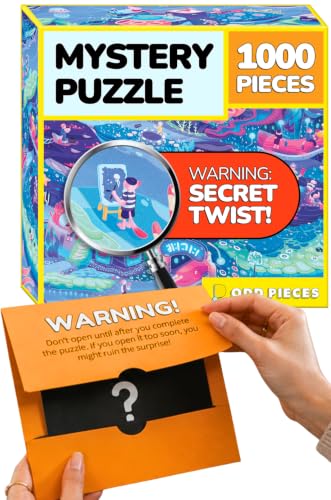Image of Odd Pieces Jigsaw Puzzles 1000 Pieces with Storytelling Comic, for Women, White Elephant, Mystery Puzzle for Adults & Kids - 19.7'' x 27.6'' Frameable Magic Puzzle Art (Beyond the Kelp)