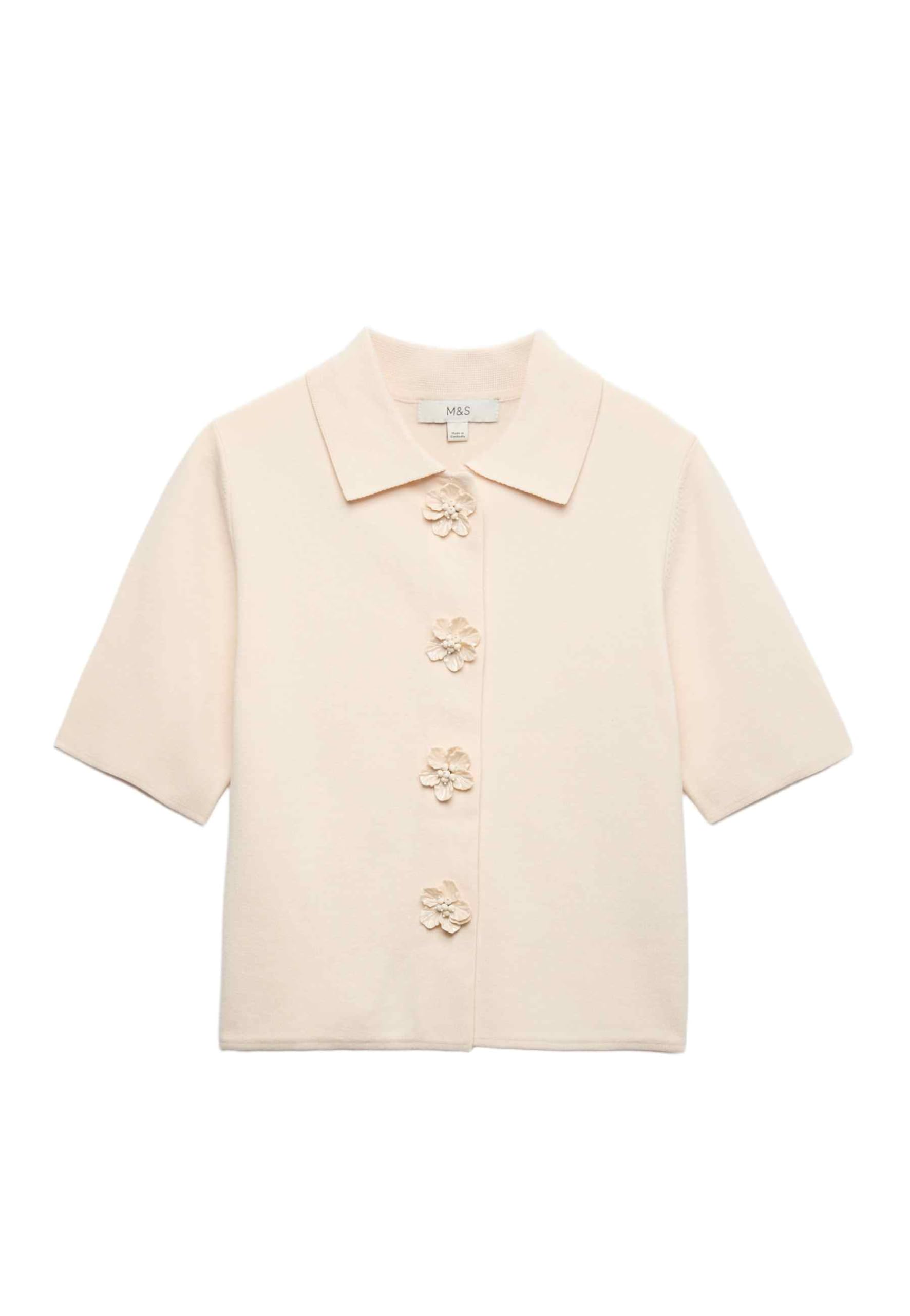 Marks & Spencer Donna Cardigan vestibilità Slim con Dettaglio Bottoni