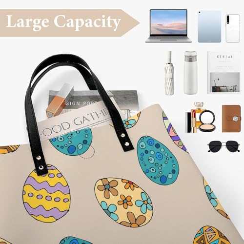 Sac à main grande capacité œufs colorés cabas épaule 39x39cm