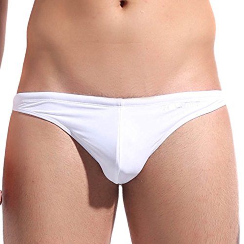 Sandbank Men's Sexy Low Rise Mesh Thong Swim Briefs (Asian Tag L Waist:31"-32",4 Pack Mix Colors) #TOP6