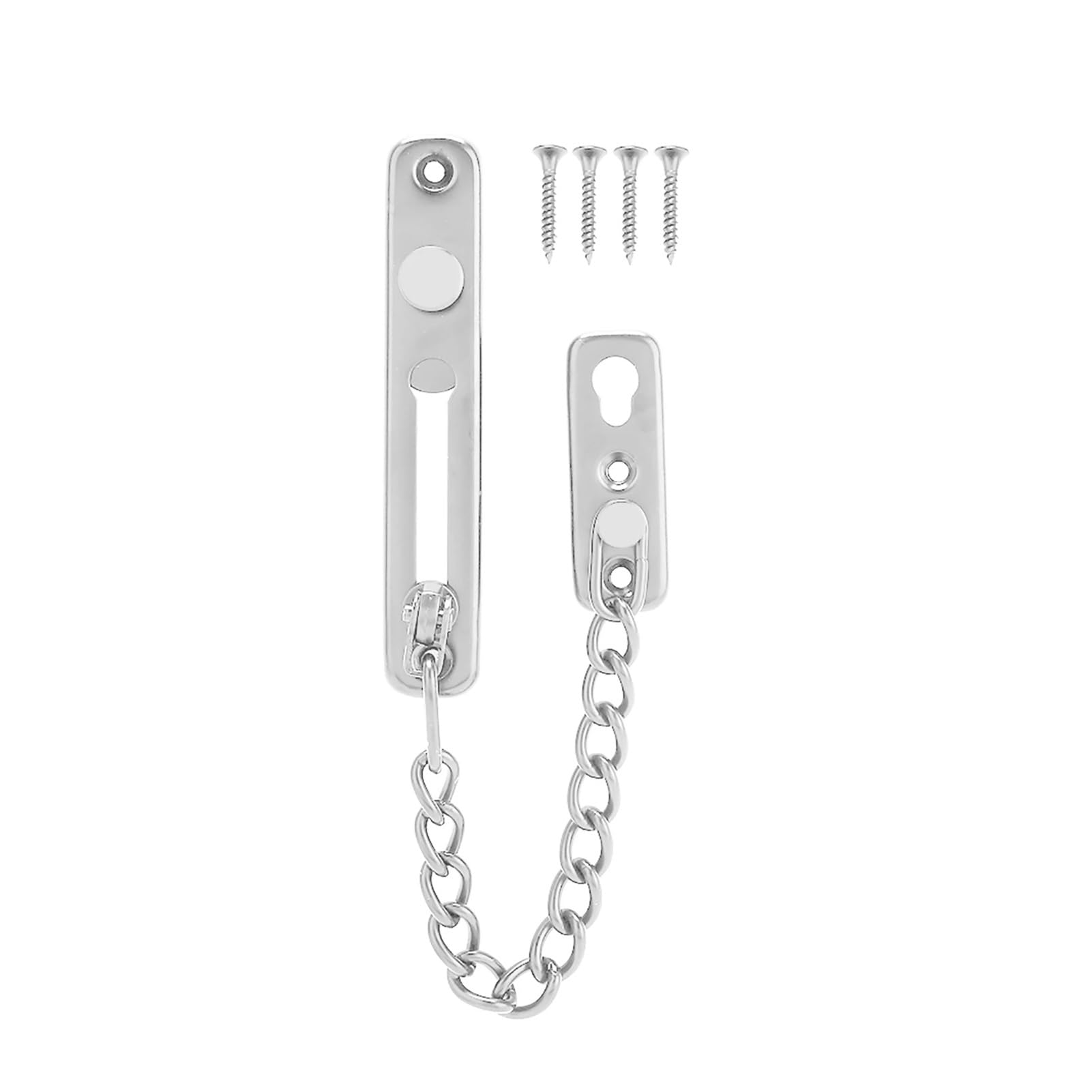 Inside Door Chain Lock Stainless Steel Security Guard Home Hotel for Door(Brushed Silver 201)