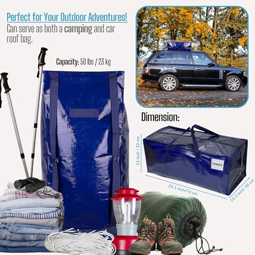 VENO-10-Pack-Moving-Bags-wBackpack-Straps-Moving-Boxes-Storage-Bins-Alternative-Packing-Supplies-Camping-Accessories-Totes-for-Storage-Dorm-Room-Essentials-Storage-Bags-Blue-10-Pack