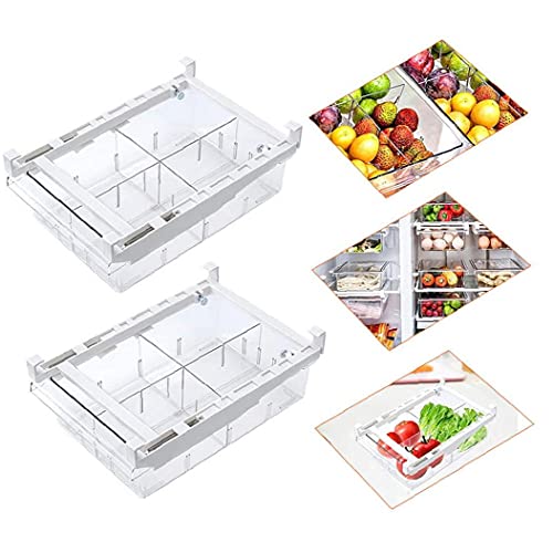 Vershouddoos koelkast lade pull-out koelkast organizer bin keuken pullable huisdier opbergdoos container met 4 verdeelde… - Image 4