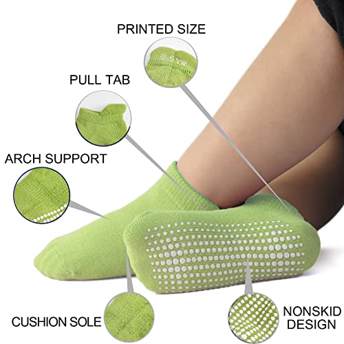 EPEIUS Baby Toddler Non-Slip Socks Thick Cotton Ankle Socks with Grips Kids Boys Girls 6/12 Pack2