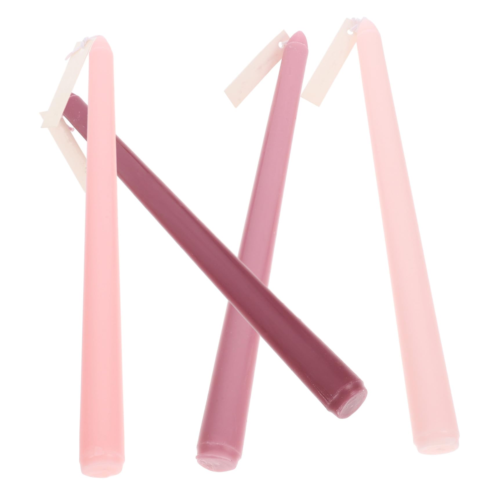 SHINEOFI Candele Profumate a Palo lungo Set da 4 Gradiente Rosa e Fragranza di Rosa Decorazioni Romantiche per Matrimonio Cena e Evento Candela Atmosferica Sicura e senza Fumo