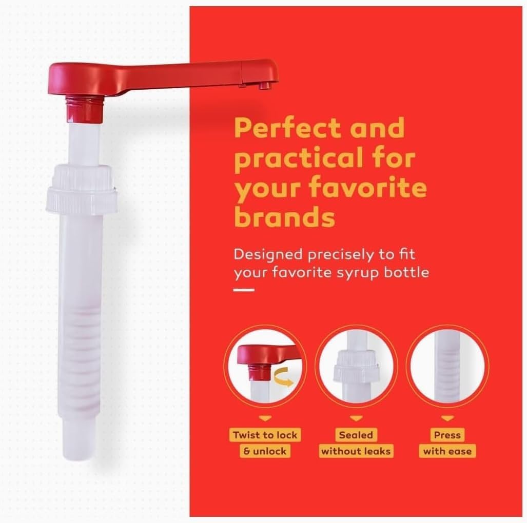 Darong Sauce Pump Dispenser. Fontana Sauce. Coffee Beverage (63 oz Bottle) Dispensing Pump Set of 2. Fits Torani and Davinci Sauce Bottle