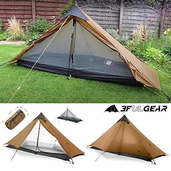 Ultralichte tent voor 1 persoon, camping, wild door een wandelschuur in de open lucht (1 persoon, kaki)