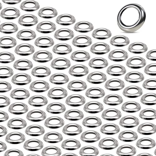 MADCATZ Pack of 100 304 Stainless Steel Chrome Bezels Trim Rings 3/4 Inch Round Surface Mount LED Button Clearance Side Marker Lights Covers Kits 304-Ring