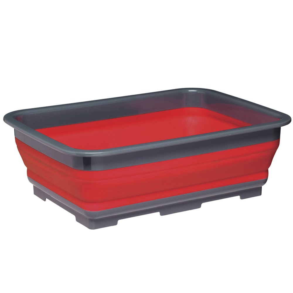 Colourworks Red Collapsible Washing-Up Bowls With Grey Rim