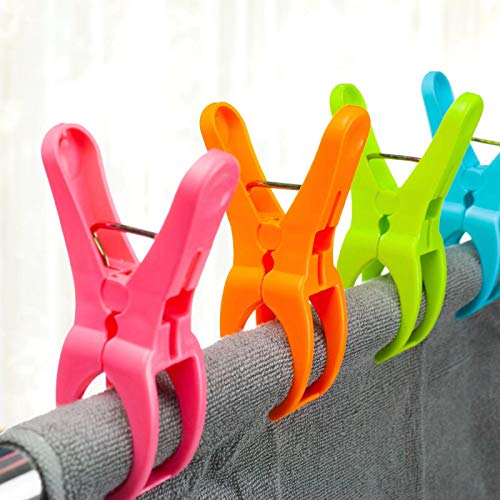 Higift 8 Pack Beach Towel Clips For Beach Chairs Cruise Chairs Jumbo Size,Heavy Duty Pool Towel Beach Chair Clips For Towel Holder For Pool Chairs Lounge In Bright Colors-Stop Towels From Blowing Away #TOP4