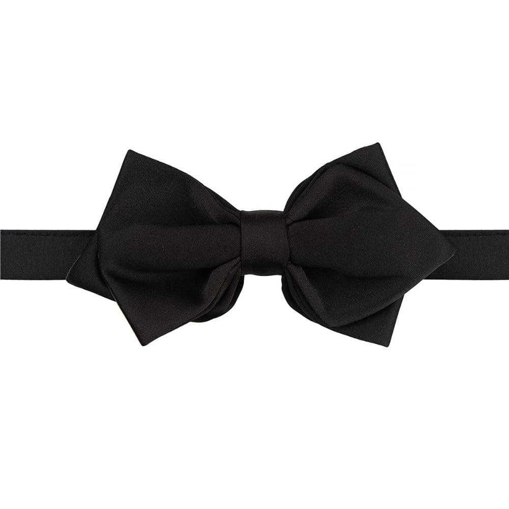 Diamond Tip Black Bow Tie For Men-image-13