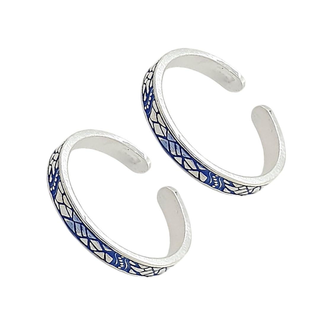 sahiba gems 925 Silver Designer Band Leg Fingers Toe Rings/Chandi Bichiya ~ Pack in 2 Pieces ~ Light Weight-picture-32