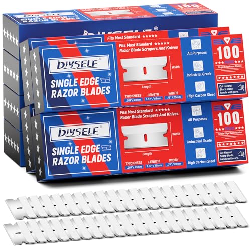DIYSELF 800 Pack Razor Blades for Scraper, Heavy Duty Single Edge Blades