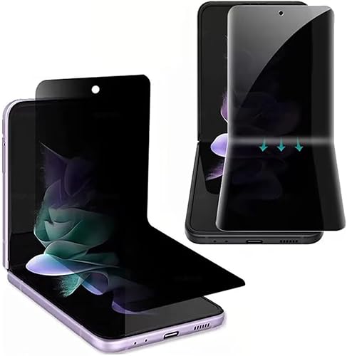 Paquete de 2 protectores de pantalla de hidrogel de película de privacidad compatibles con Samsung Galaxy Z Flip3  Z Flip 3, compatible con fundas.