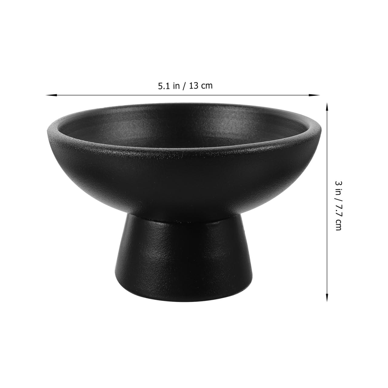 YARNOW Ciotola Per Frutta In Ceramica Ciotola Con Piede Ciotola Rotonda Per Dessert Ciotola Decorativa Per Decorare Il Tavolo Della Cucina Nera
