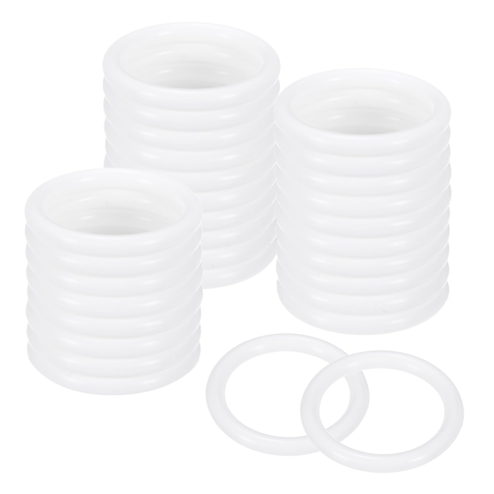 M METERXITY 30-Pack Dream Catcher Rings,1.3 Inch Plastic Macrame Wreath Floral Round Rings Plastic O Rings Hoop for DIY Wedding Wreath/Wall Hanging/Christmas/Camping White 0.16 Inch