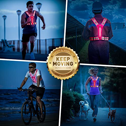 LED Reflective Vest Safety Gear, Light Up Vest for Night Walking
