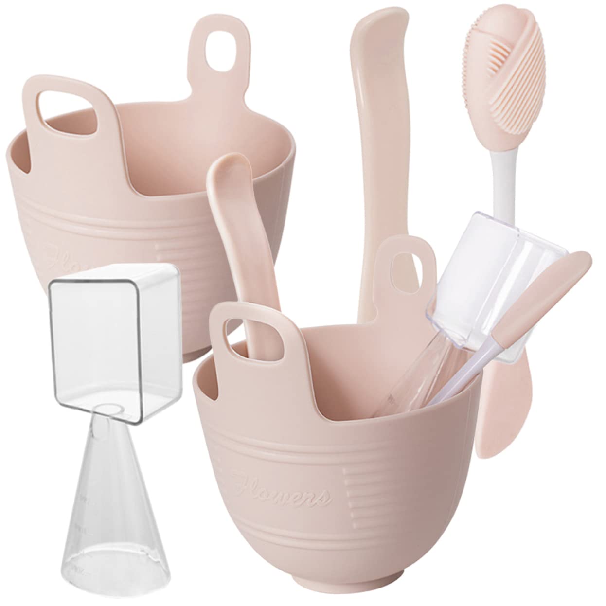 IWOWHERO Facial Mask Bowl Set 2 Silicone Bowls Face Mask Mixing Spoon Esthetician Tool Kit