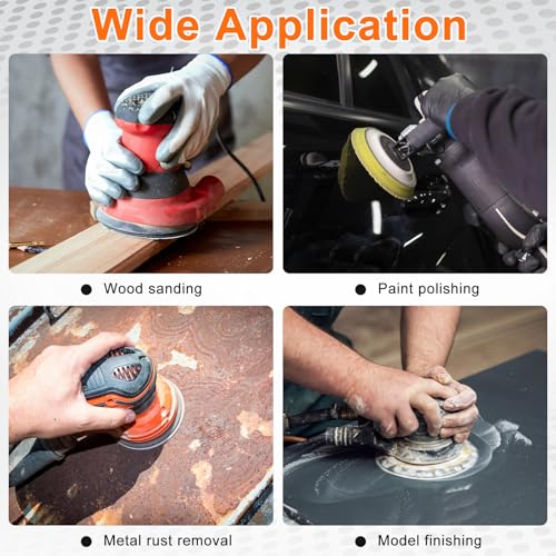 71 Stück Schleifpapier 125mm Klett Set, Nass und Trocken Schleifscheiben, 8 Loch Körnung 60/150/240/400/800/1000/1500 und Ohne Loch Körnung 2000/3000/5000, Schleifpapier für 8 Loch Exzenterschleifer