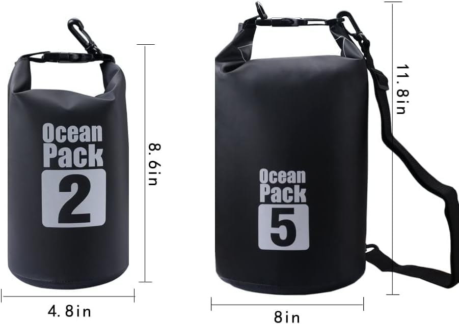 Image of Delzon Outdoor Dry Sack /Waterproof Bag Foldable Men and Women Beach Swimming Bag Rafting River Ocean Backpack - 5 Liter