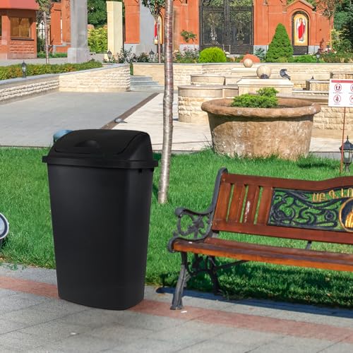 4 Canecas de Basura Negras de 13 Galones con Tapa Basculante miniatura 6
