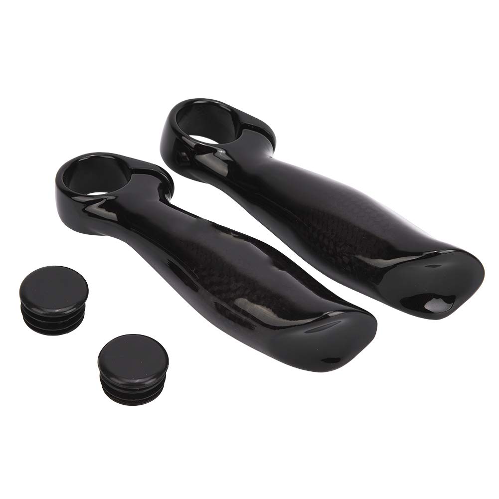 Impugnatura del manubrio in fibra di carbonio, estremità del manubrio per bici da strada e mountain bike, design ergonomico in lega di alluminio con texture antiscivolo per un cont
