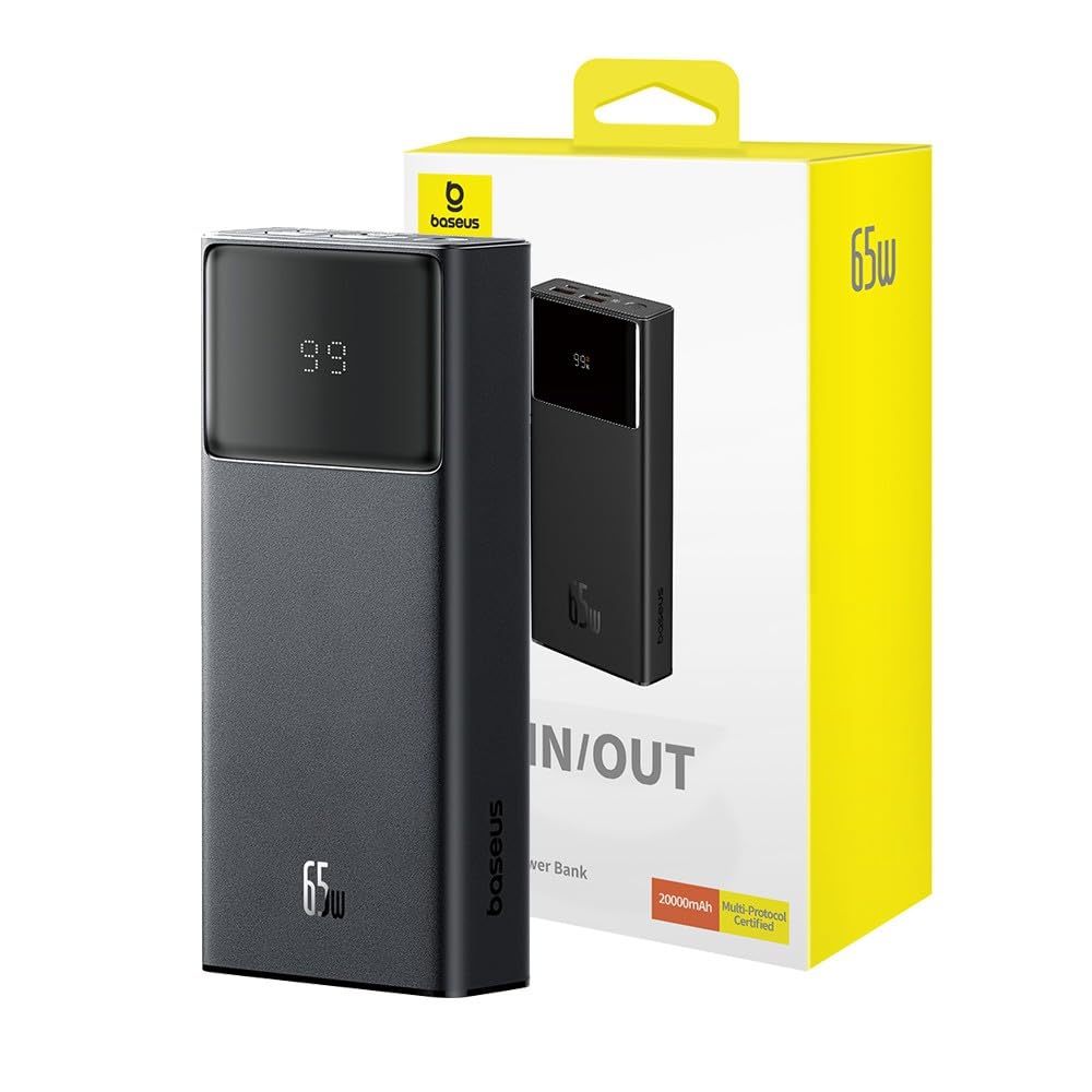 Power Bank Baseus Star-Lord, 20000mAh 65W USB - Kabel USB-C (biały)