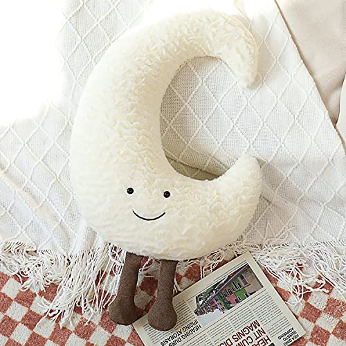 Moon Star Sun Pillow Cojín para sofá, almohada decorativa de apoyo lumbar, almohada decorativa de felpa suave (15 pulgadas, luna)