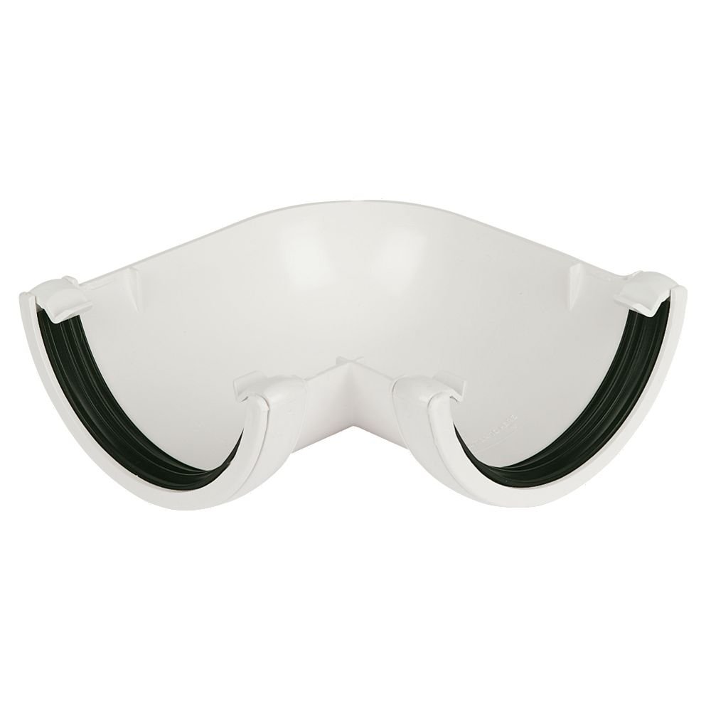 FLOPLAST 112mm Half Round 90 Degree Gutter Angle - White