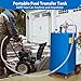 Fuel Caddy Tank 35-Gallon with Manual Transfer Pump, Heavy-Duty Mobile Gas & Diesel Storage Tank for Cars, Lawn Mowers, Boats, ATVs, and Farming Equipment. Effortless Refueling on 4 Large Wheels