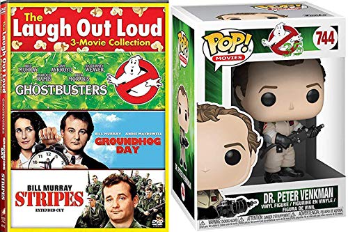 Dr. Peter Venkman Bill Murray Blast Ghostbusters / Stripes / Comedy Feature Groundhog Day Murray / 3 Movies + Pop! Figure Bundle