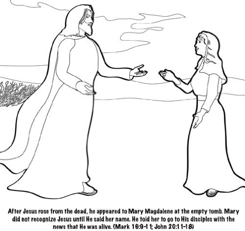 Christian Easter Story Cards - Jesus Lives Walk to Emmaus Coloring Card- 12/Pk #30050