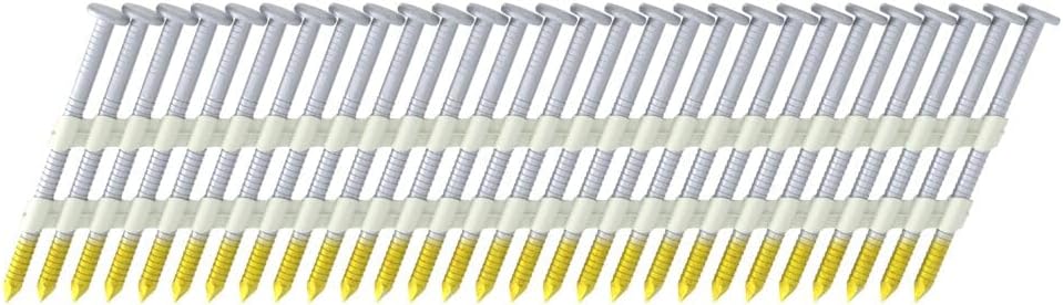 Grip Rite Prime Guard GR04HG1M 21 Degree Plastic Strip Round Head Hot Dipped Galvanized Collated Framing Nails, 2" x 0.113"