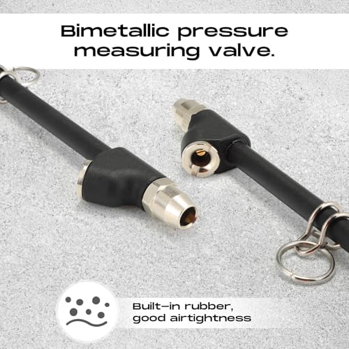 Image of Tallew 10 Pack Tire Pressure Gauge Black Heavy Duty Air Pressure Tire Gauge Dual Head Semi Truck Tire Pressure Gauge Range 10-150 PSI, Extended Tube Tire Gauge Suitable for Semi Truck, and Bus