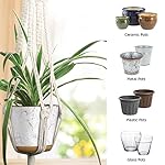 MIPON 3 Pack Macrame Plant Hanger Indoor Hanging Planter for Plants Holder with 3 Hooks, Different Size for Boho Home Decor,Ivory(POTS NOT Included) - Image 3