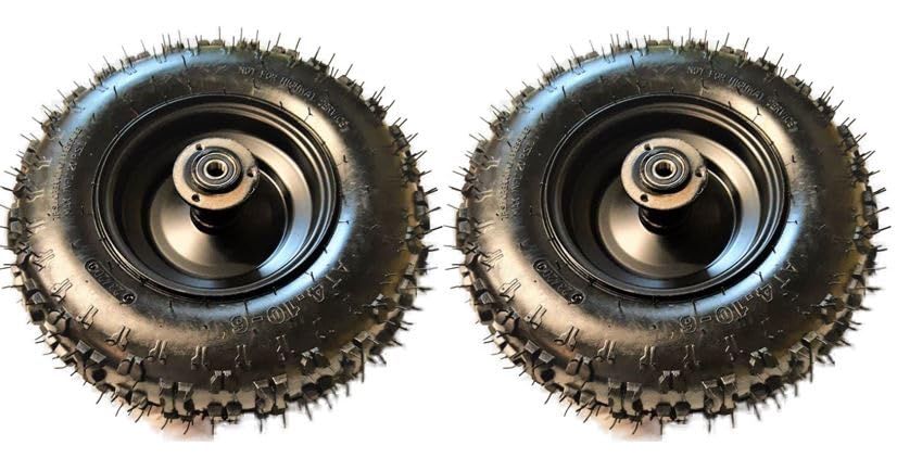 2er Set Komplettrad 2x Quadreifen Reifen 4.10-6 mit 2x Schlauch und 2x Felge Kinderquadreifen Vorderrad ATV Quad Quadreifen Ersatzrad